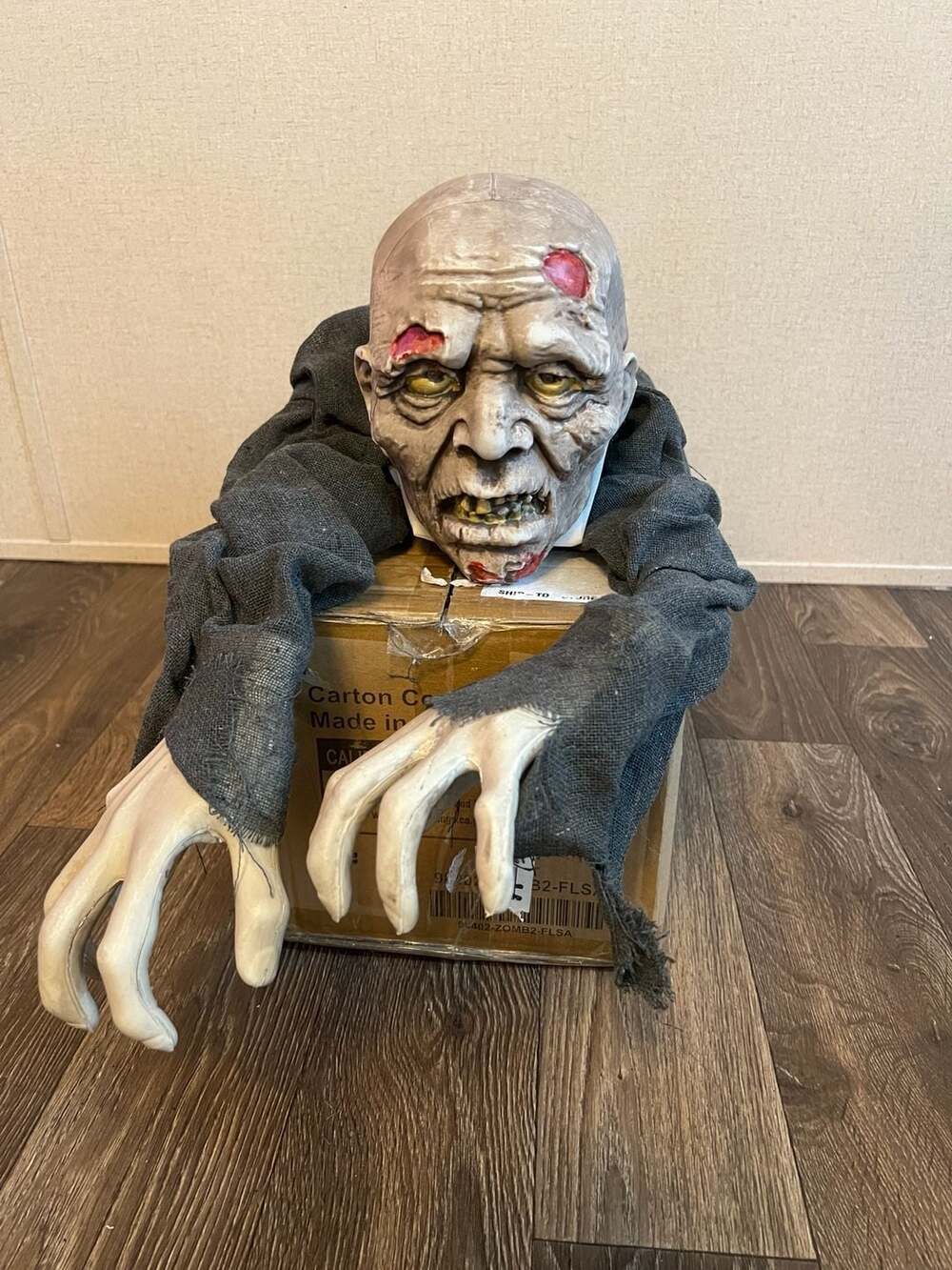 Haunted Hill Farm 7 in. Touch Activated Animatronic Zombie HHGBZOMB-2LSA - ,